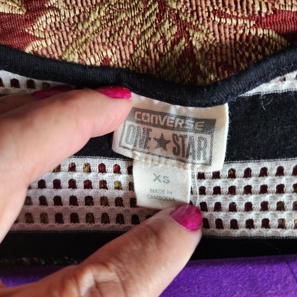 CONVERSE ONE STAR, BLACK AND WHITE STRIPES, SIZE - XS - Picture 6 of 9